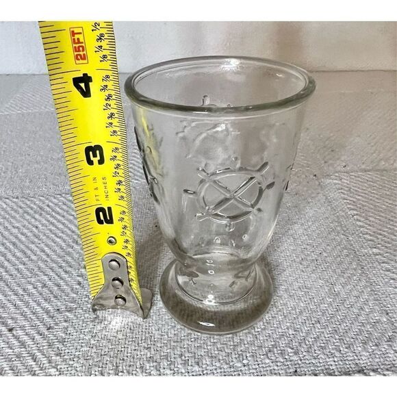 Vintage MidCentury Nautical Ships Wheel & Fluted Dessert Footed Glass - Picture 5 of 6